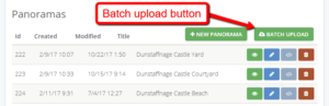 Batch upload button