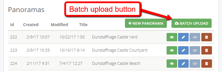 Batch upload button