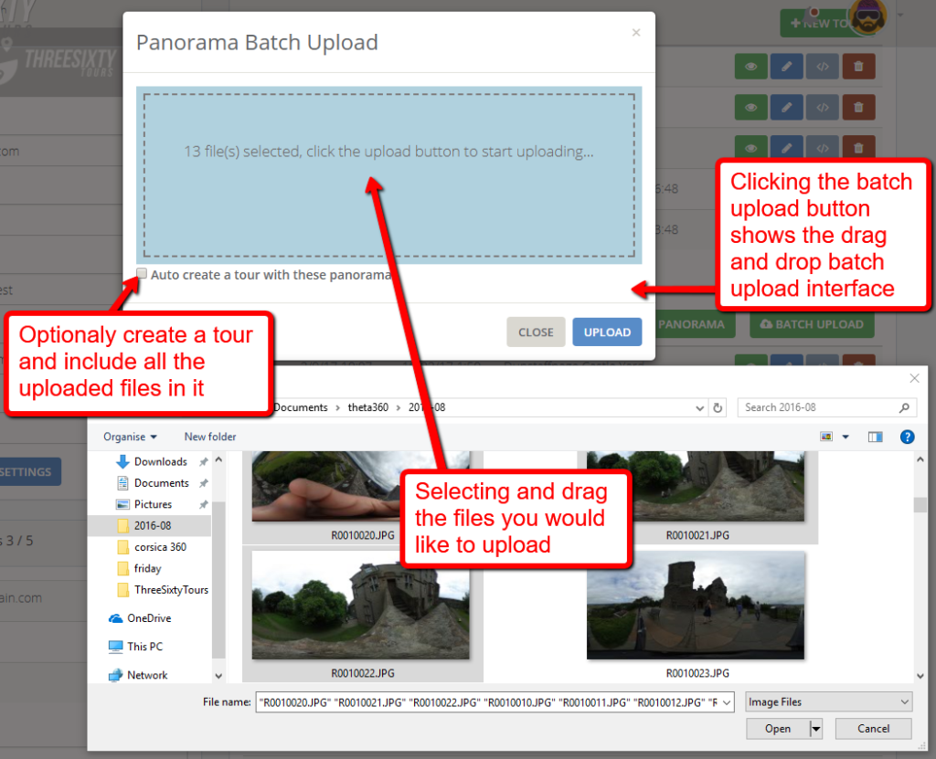 Batch Upload Panoramas - Easy to Use Virtual Tour Software